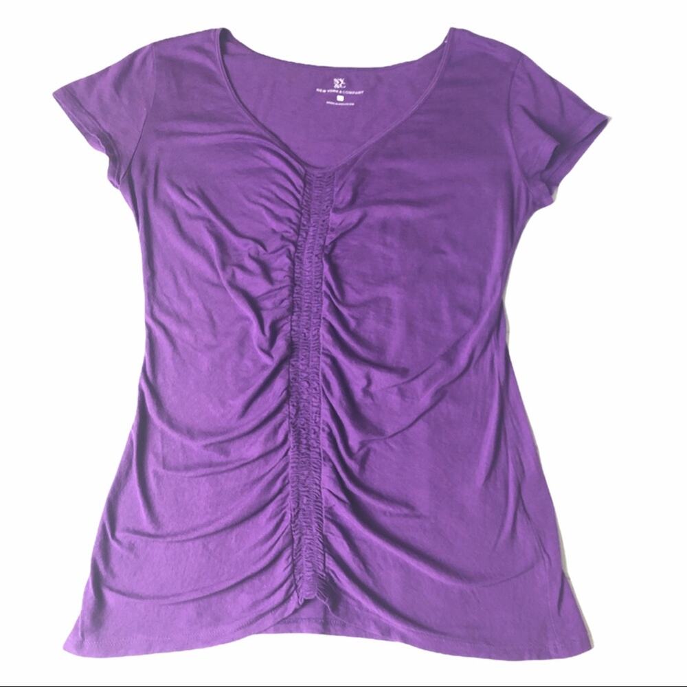 New York & Company Womens Short Sleeve Blouse